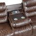 Homelegance Furniture Putnam Power Double Reclining Sofa with Drop-Down in Brown 9405BR-3PW - LasVegasFurnitureOnline.com