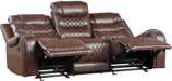 Homelegance Furniture Putnam Power Double Reclining Sofa with Drop-Down in Brown 9405BR-3PW - LasVegasFurnitureOnline.com