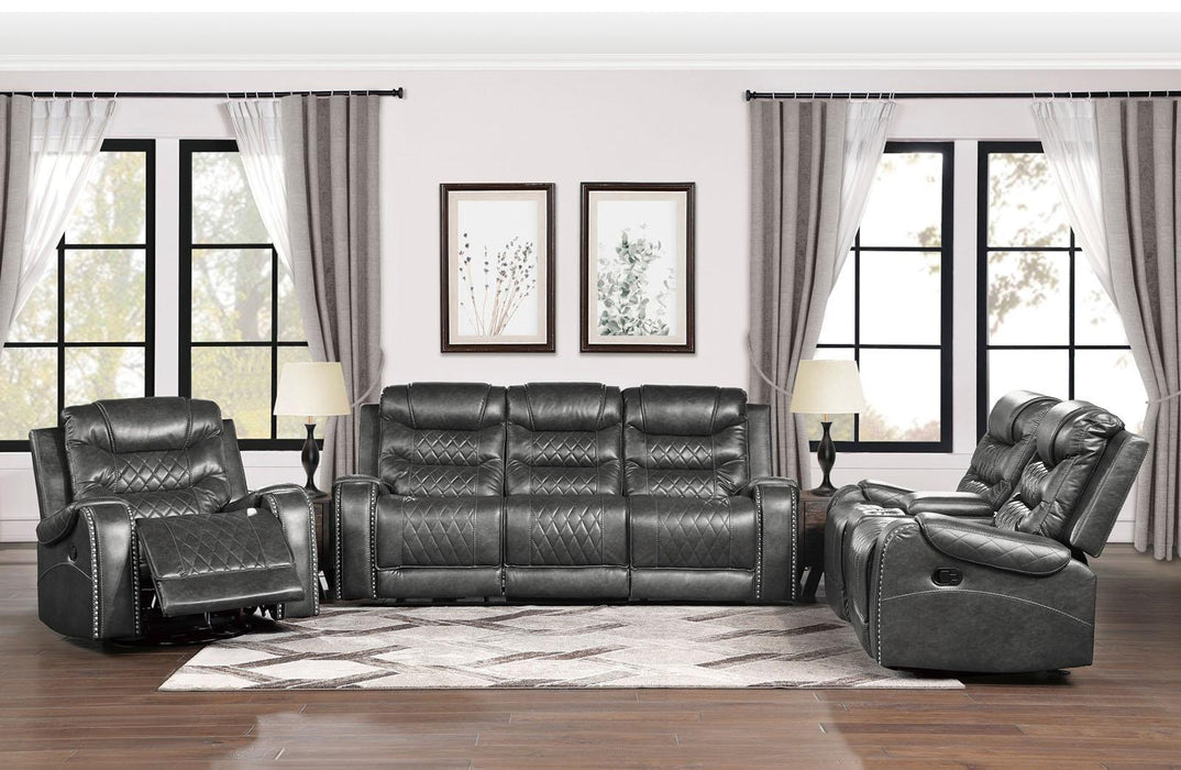 Homelegance Furniture Putnam Power Reclining Chair in Gray 9405GY-1PW - LasVegasFurnitureOnline.com
