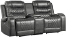 Homelegance Furniture Putnam Double Glider Reclining Loveseat in Gray 9405GY-2 - LasVegasFurnitureOnline.com