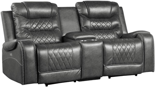 Homelegance Furniture Putnam Double Glider Reclining Loveseat in Gray 9405GY-2 - LasVegasFurnitureOnline.com