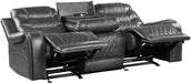 Homelegance Furniture Putnam Power Double Reclining Sofa with Drop-Down in Gray 9405GY-3PW - LasVegasFurnitureOnline.com