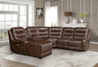 Homelegance Furniture Putnam Power Armless Reclining Chair in Brown 9405BR-ARPW - LasVegasFurnitureOnline.com
