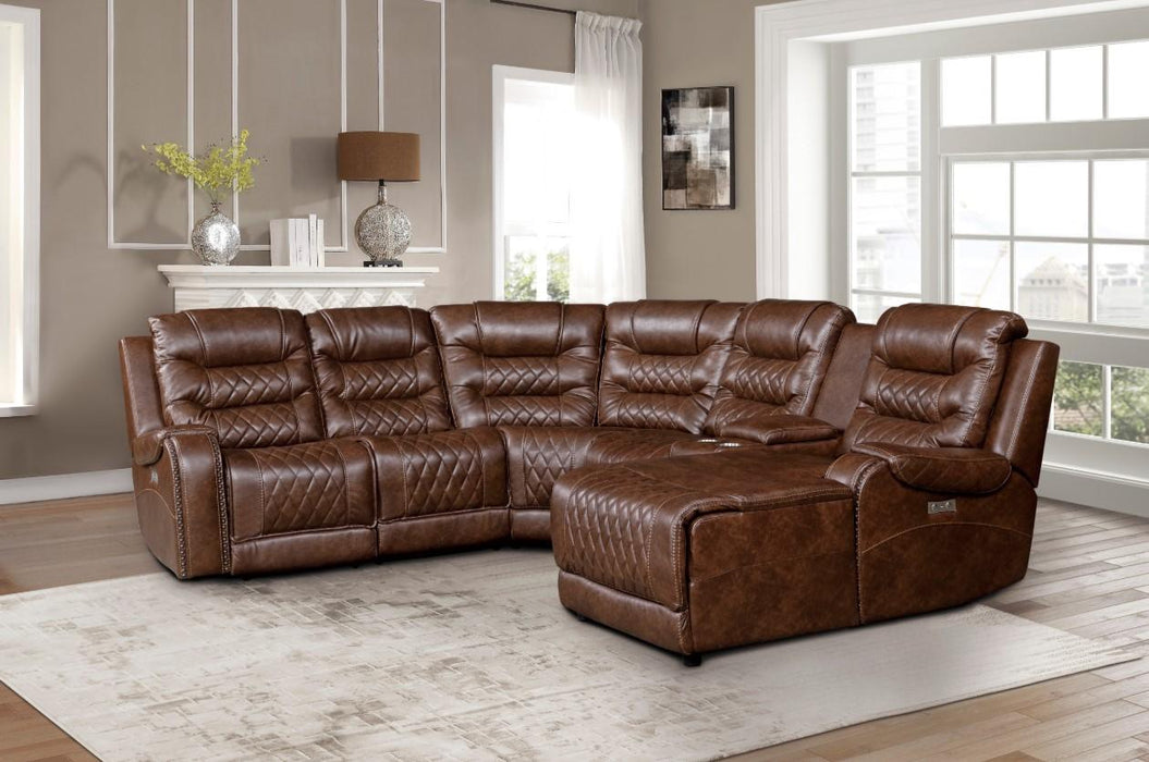 Homelegance Furniture Putnam Power Armless Reclining Chair in Brown 9405BR-ARPW - LasVegasFurnitureOnline.com