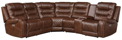 Homelegance Furniture Putnam Corner Seat in Brown 9405BR-CR - LasVegasFurnitureOnline.com