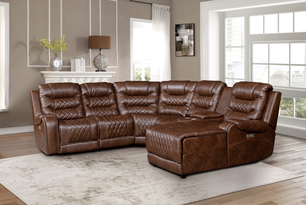 Homelegance Furniture Putnam Power Right Side Reclining Chaise with USB Port in Brown 9405BR-RCPW - LasVegasFurnitureOnline.com