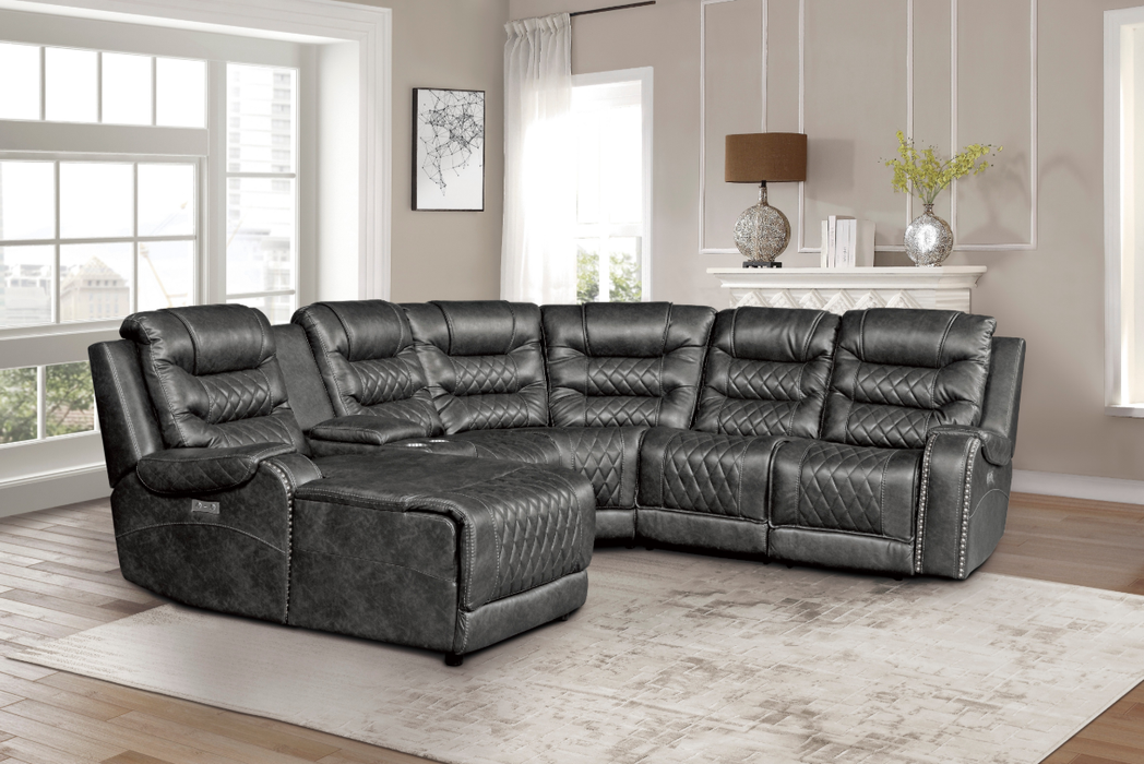 Homelegance Furniture Putnam Power Left Side Reclining Chaise with USB Port in Gray 9405GY-LCPW - LasVegasFurnitureOnline.com