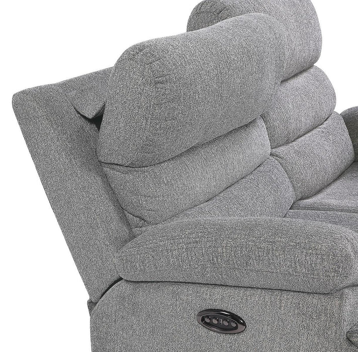 Homelegance Furniture Sherbrook Double Reclining Loveseat in Gray