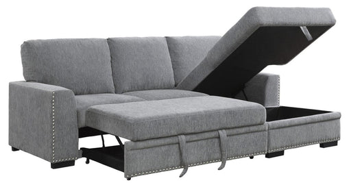 Homelegance Furniture Morelia 2pc Sectional with Pull Out Bed and Right Chaise in Dark Gray 9468DG*2RC2L - LasVegasFurnitureOnline.com