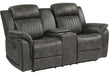 Homelegance Furniture Centeroak Double Reclining Loveseat in Gray 9479BRG-2 - LasVegasFurnitureOnline.com