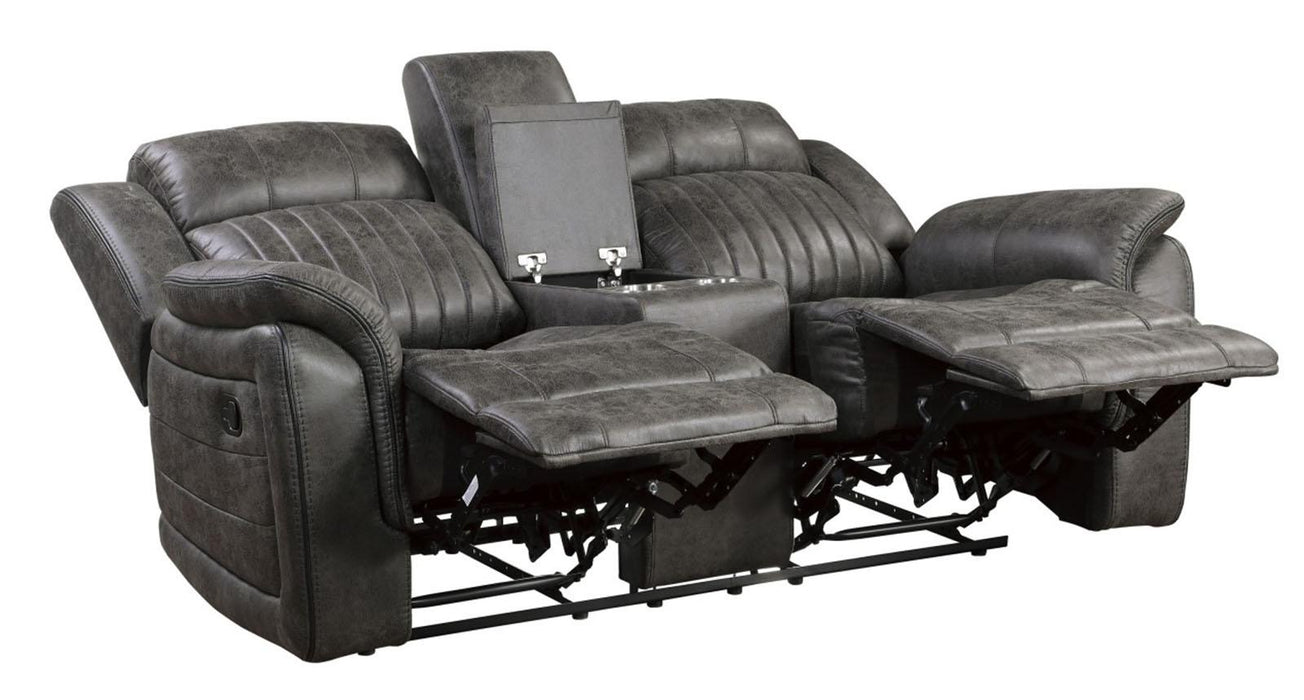 Homelegance Furniture Centeroak Double Reclining Loveseat in Gray 9479BRG-2 - LasVegasFurnitureOnline.com