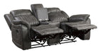 Homelegance Furniture Centeroak Double Reclining Loveseat in Gray 9479BRG-2 - LasVegasFurnitureOnline.com