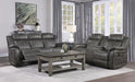 Homelegance Furniture Centeroak Double Reclining Loveseat in Gray 9479BRG-2 - LasVegasFurnitureOnline.com