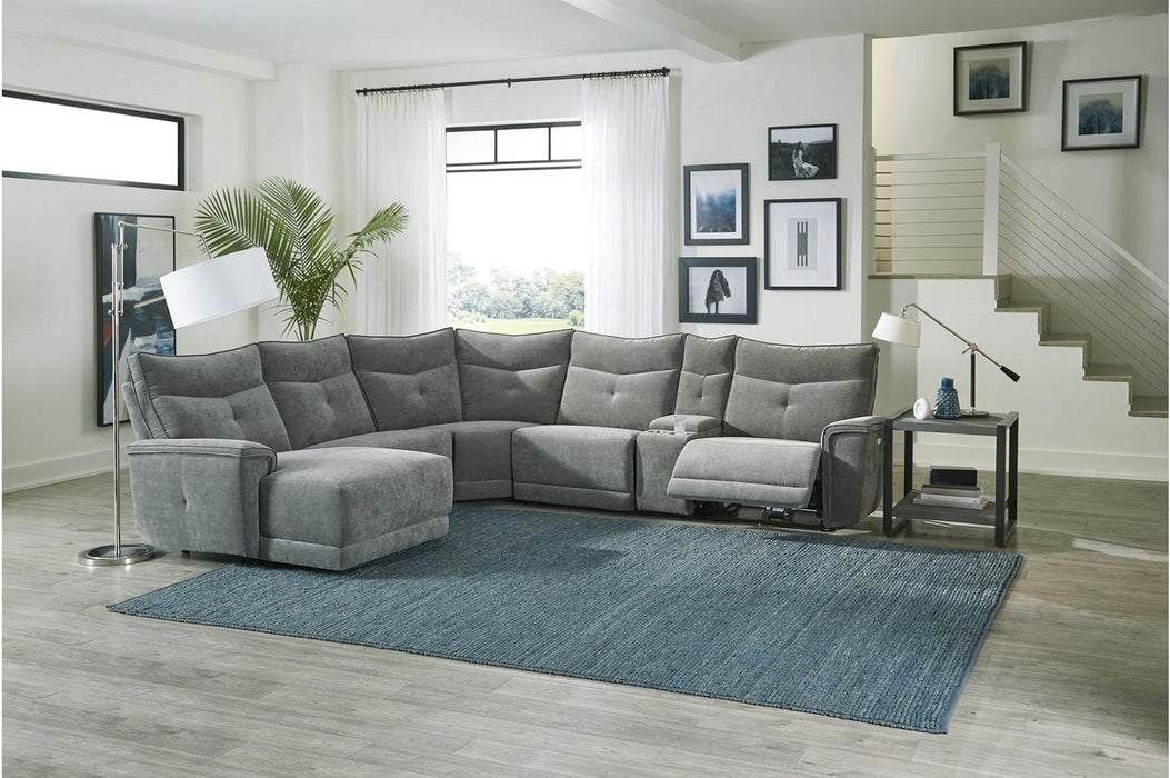 Homelegance Furniture Tesoro Left Side Chaise in Dark Gray 9509DG-5L - LasVegasFurnitureOnline.com