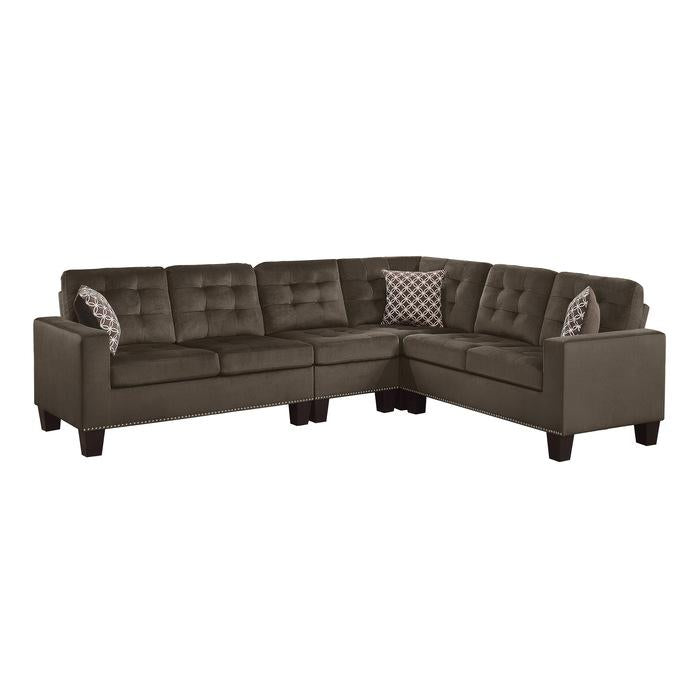 Lantana 2-Piece Reversible Sectional in Chocolate 9957CHSC - LasVegasFurnitureOnline.com