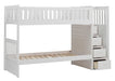 Galen Bunk Bed w/ Reversible Step Storage in White B2053SBW-1 - LasVegasFurnitureOnline.com