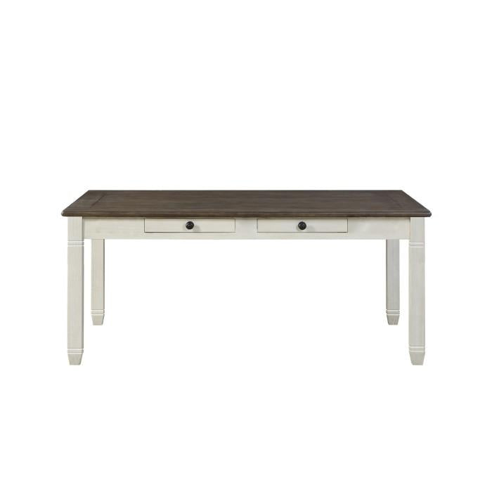 Granby Dining Table in White & Brown 5627NW-72 - LasVegasFurnitureOnline.com