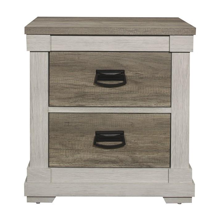 Arcadia Nightstand in White & Weathered Gray 1677-4 - LasVegasFurnitureOnline.com