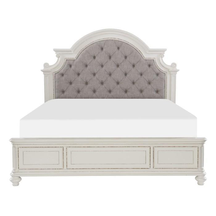 Baylesford Queen Upholstered Panel Bed in Antique White 1624W-1 - LasVegasFurnitureOnline.com