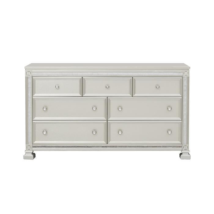 Bevelle 7 Drawer Dresser in Silver 1958-5 - LasVegasFurnitureOnline.com