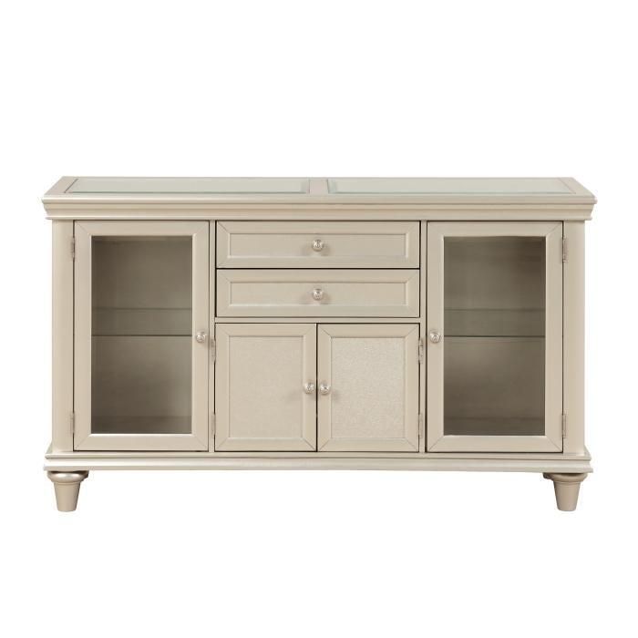 Celandine Server with Glass insert in Silver 1928-40NG - LasVegasFurnitureOnline.com