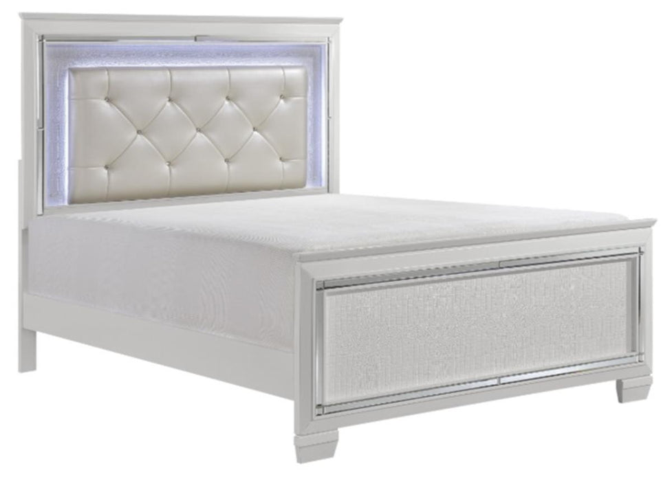 Allura Queen Panel Bed in White 1916W-1* - LasVegasFurnitureOnline.com