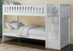 Galen Bunk Bed w/ Reversible Step Storage in White B2053SBW-1 - LasVegasFurnitureOnline.com