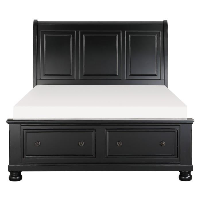 Laurelin Queen Sleigh Platform Storage Bed in Black 1714BK-1 - LasVegasFurnitureOnline.com