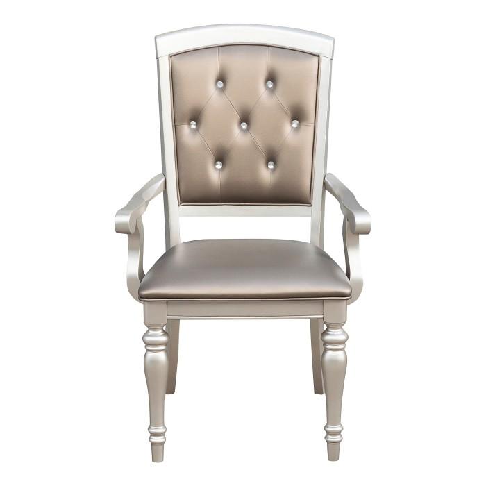 Orsina Arm Chair in Silver (Set of 2) - LasVegasFurnitureOnline.com