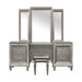 Tamsin 3pcs Vanity Dresser with Mirror in Silver Grey Metallic 1616-15 - LasVegasFurnitureOnline.com