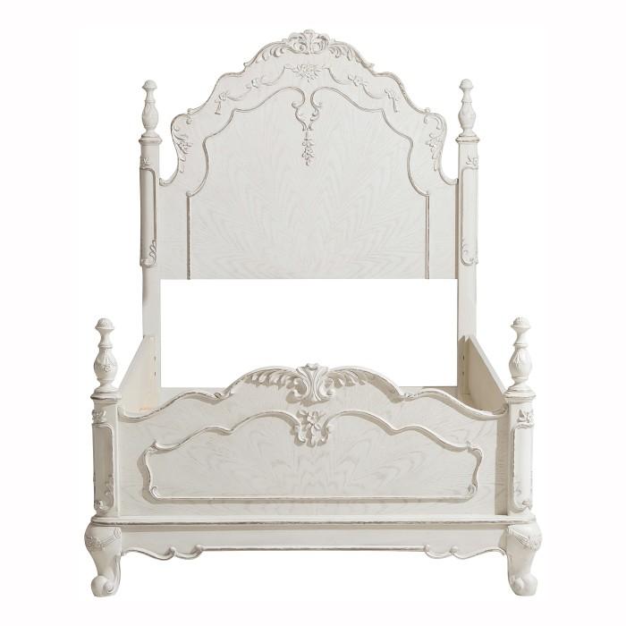 Cinderella Twin Poster Bed in Antique White 1386TNW-1 - LasVegasFurnitureOnline.com