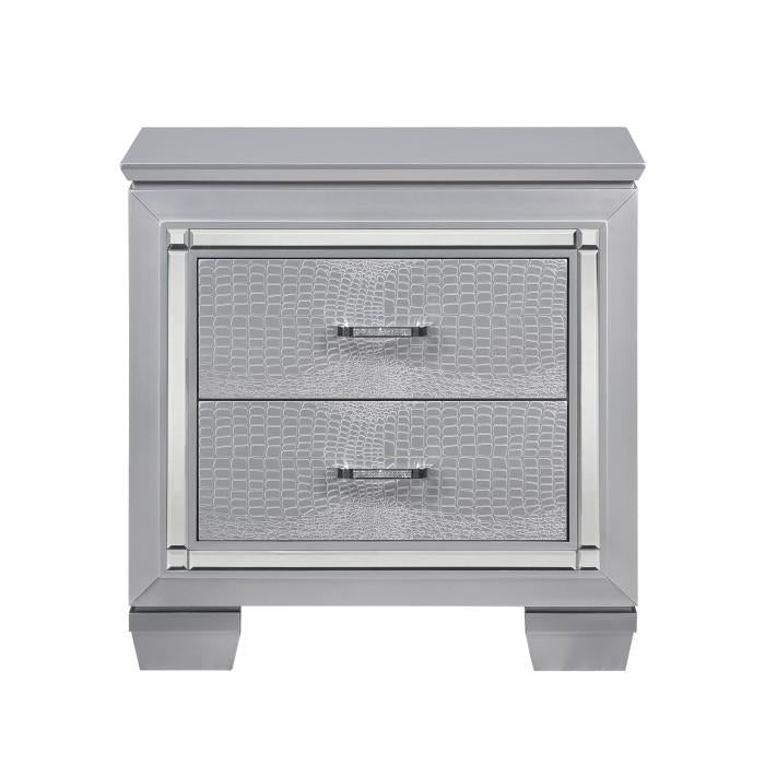Allura Nightstand in Silver 1916-4 - LasVegasFurnitureOnline.com
