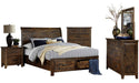 Jerrick Queen Sleigh Platform Bed with Footboard Storage in Burnished Brown 1957-1 - LasVegasFurnitureOnline.com
