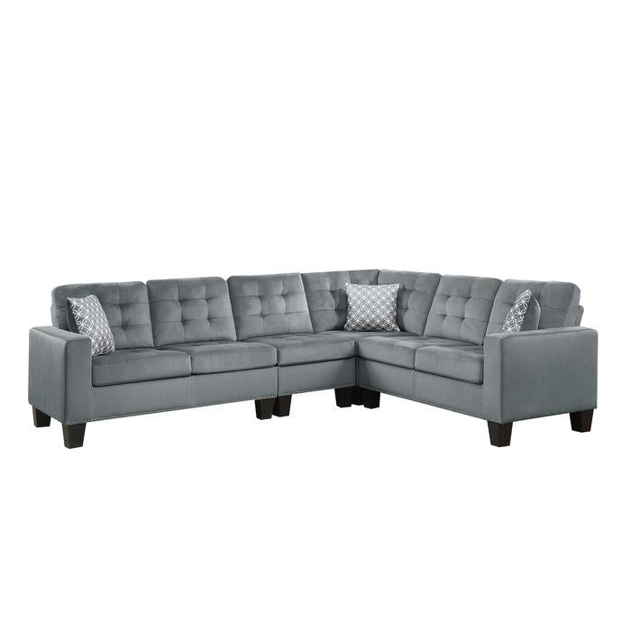 Lantana 2-Piece Reversible Sectional in Gray 9957GYSC - LasVegasFurnitureOnline.com