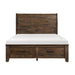 Jerrick Queen Sleigh Platform Bed with Footboard Storage in Burnished Brown 1957-1 - LasVegasFurnitureOnline.com