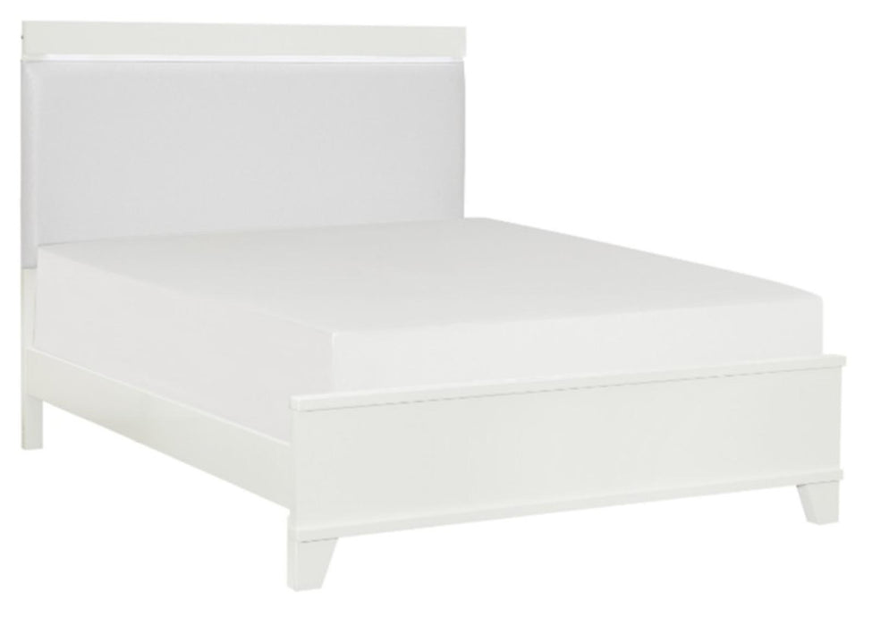 Kerren Queen Platform Bed in White 1678W-1 - LasVegasFurnitureOnline.com