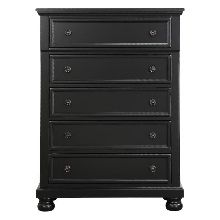 Laurelin 5 Drawer Chest in Black 1714BK-9 - LasVegasFurnitureOnline.com