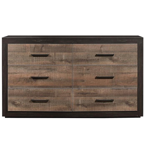 Miter Dresser in Rustin Mahogany & Dark Ebony 1762-5 - LasVegasFurnitureOnline.com