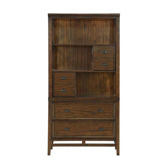 Frazier Bookcase in Brown Cherry 1649-18 - LasVegasFurnitureOnline.com