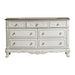 Cinderella 7 Drawer Dresser in Antique White with Grey Rub-Through 1386NW-5 - LasVegasFurnitureOnline.com