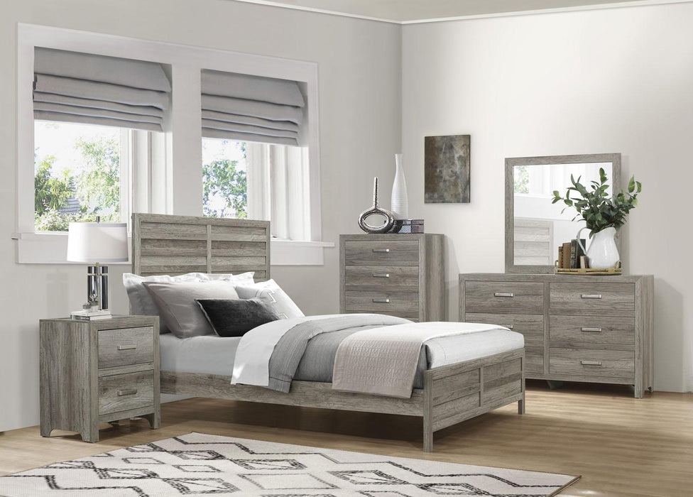 Mandan Queen Panel Bed in Weathered Gray 1910GY-1 - LasVegasFurnitureOnline.com