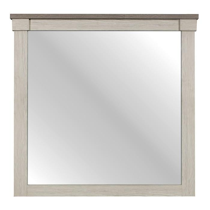Arcadia Mirror in White & Weathered Gray 1677-6 - LasVegasFurnitureOnline.com