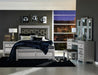 Bevelle Queen Upholstered Panel Bed in Silver 1958-1 - LasVegasFurnitureOnline.com