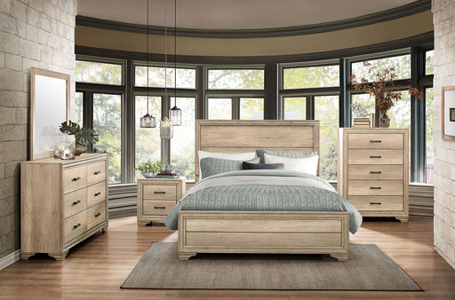 Lonan Queen Panel Bed in Natural 1955-1 - LasVegasFurnitureOnline.com