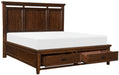 Frazier Queen Upholstered Storage Platform Bed in Dark Cherry 1649-1 - LasVegasFurnitureOnline.com