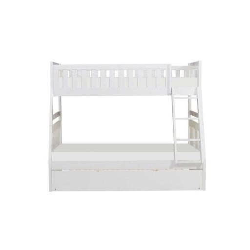 Galen Twin/Full Bunk Bed w/ Twin Trundle in White B2053TFW-1R - LasVegasFurnitureOnline.com