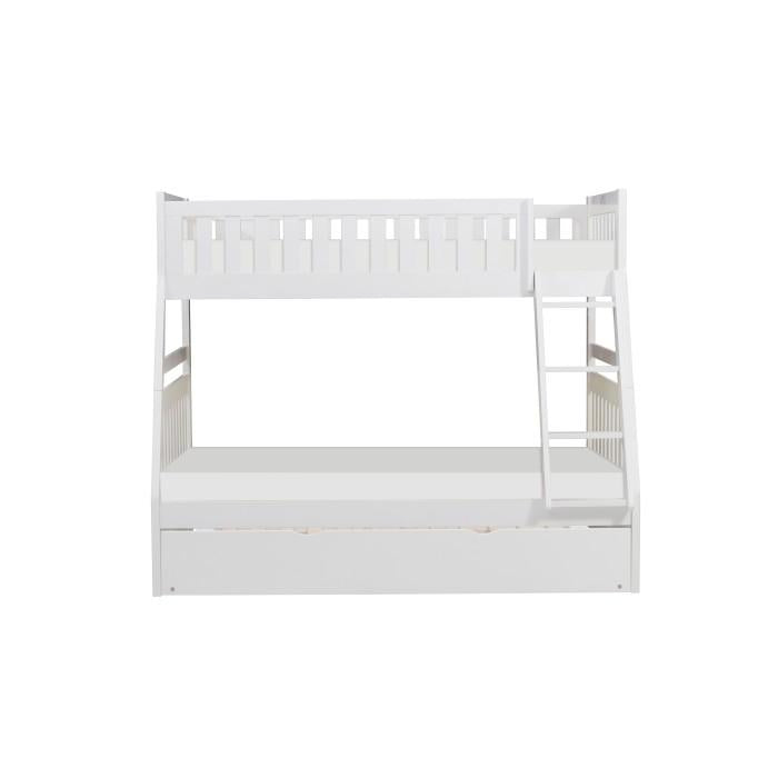 Galen Twin/Full Bunk Bed w/ Twin Trundle in White B2053TFW-1R - LasVegasFurnitureOnline.com