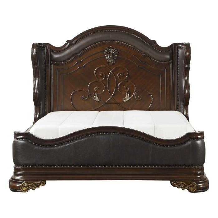 Royal Highlands King Upholstered Panel Bed in Rich Cherry 1603K-1EK - LasVegasFurnitureOnline.com