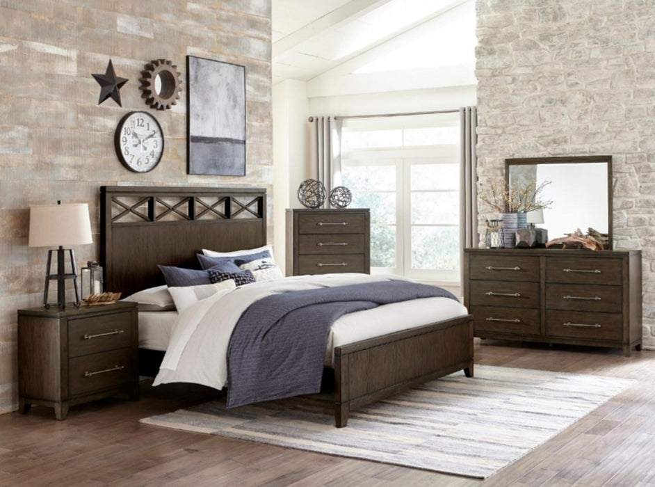 Griggs Queen Panel Bed in Dark Brown 1669-1 - LasVegasFurnitureOnline.com