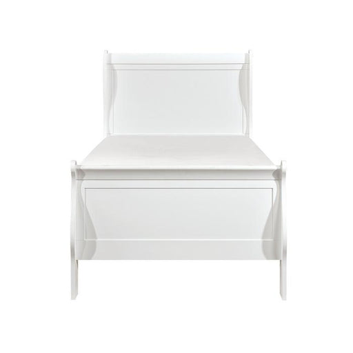 Mayville Twin Sleigh Bed in White 2147TW-1 - LasVegasFurnitureOnline.com